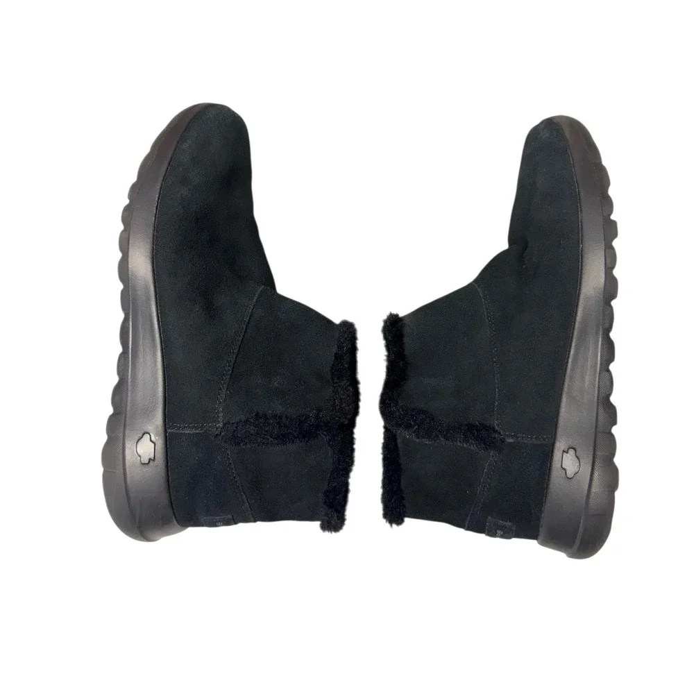 Skechers Womens On-The-GoJoy Bundle Up Boots Black #15501 Sz 8.5 Suede‎ Faux Fur